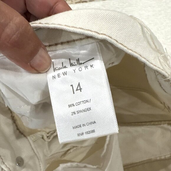Nicole Miller Soho High Rise Ankle Skinny Jeans Size 14 Beige Cotton Blend - Picture 4 of 9
